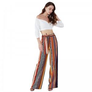 Quần sọc ngang cao cấp Yoga Lounge Quần legging rộng
