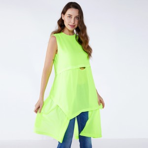Thiết kế lỏng lẻo màu xanh huỳnh quang cộng với kích thước áo dài Lady \u0026 Top