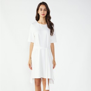 Váy trắng midi cổ điển Kaftan cho phụ nữ